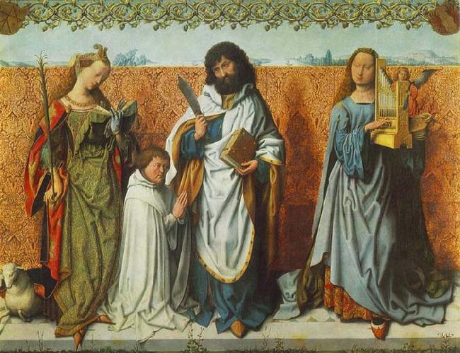 MASTER of the St. Bartholomew Altar St Agnes, St Bartholomew and St Cecilia Sweden oil painting art
